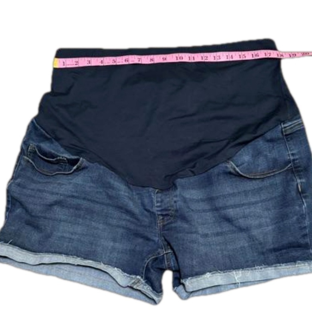 Time and Tru Maternity Denim Blue Jean Shorts Stretchy Belly Women Size 20 XXL - Picture 5 of 10